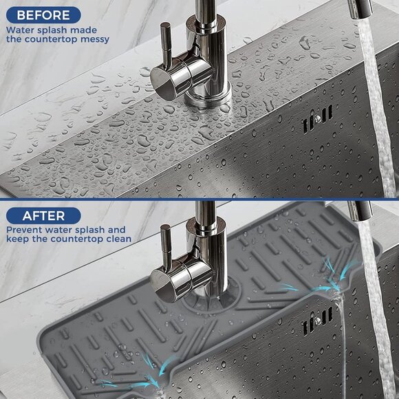 Silicone Faucet Handle Drip Catcher Drying Tray Mat - Picture 7 of 8